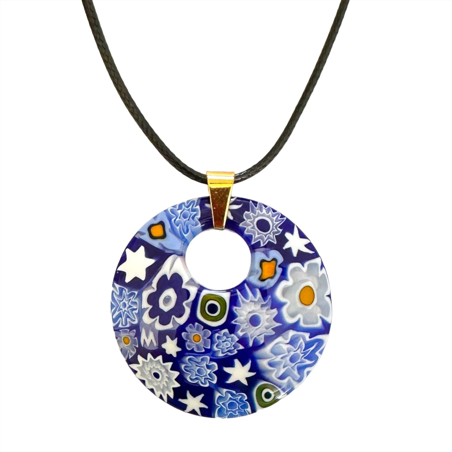Large round Ercole Moretti millefiori pendant