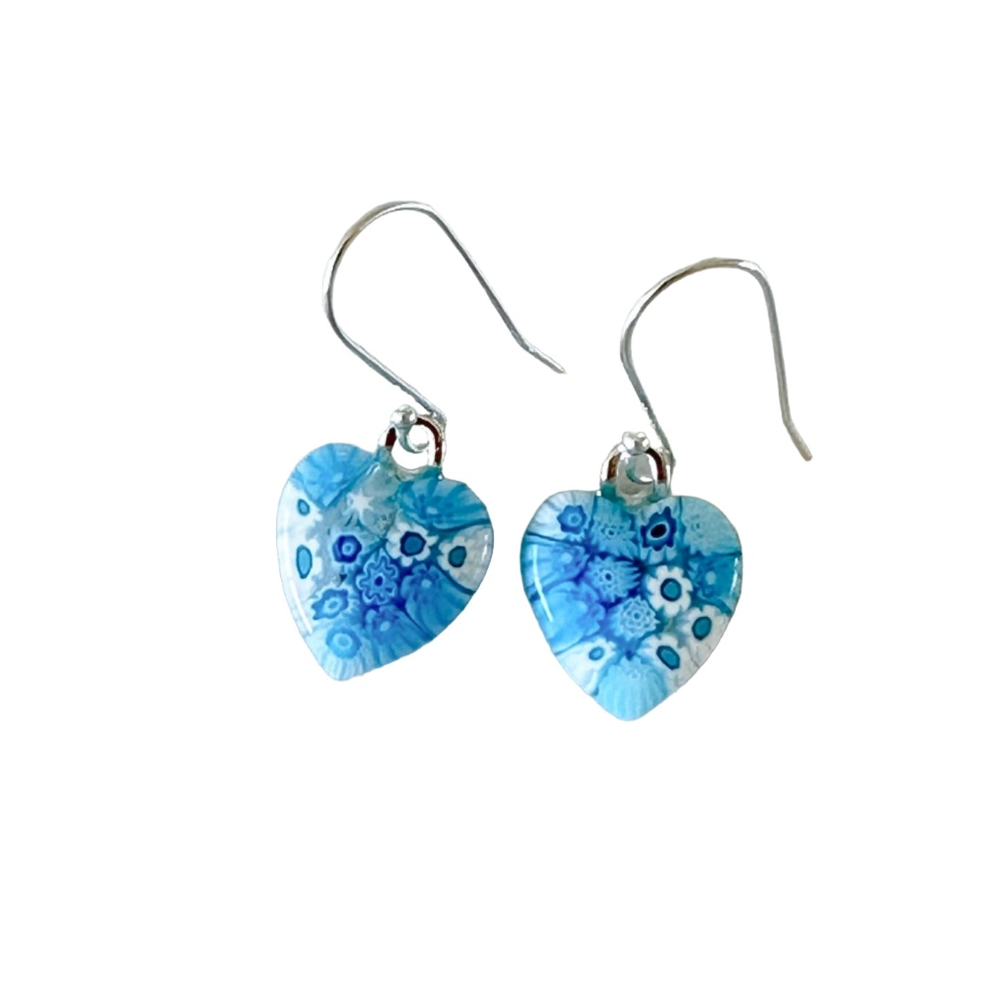 Tiny millefiori heart earrings Ercole Moretti