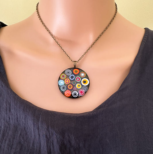 *Clearance* Millefiori Murano round mosaic pendant