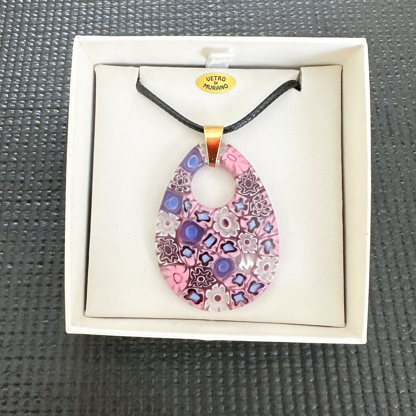 Teardrop Ercole Moretti millefiori pendant