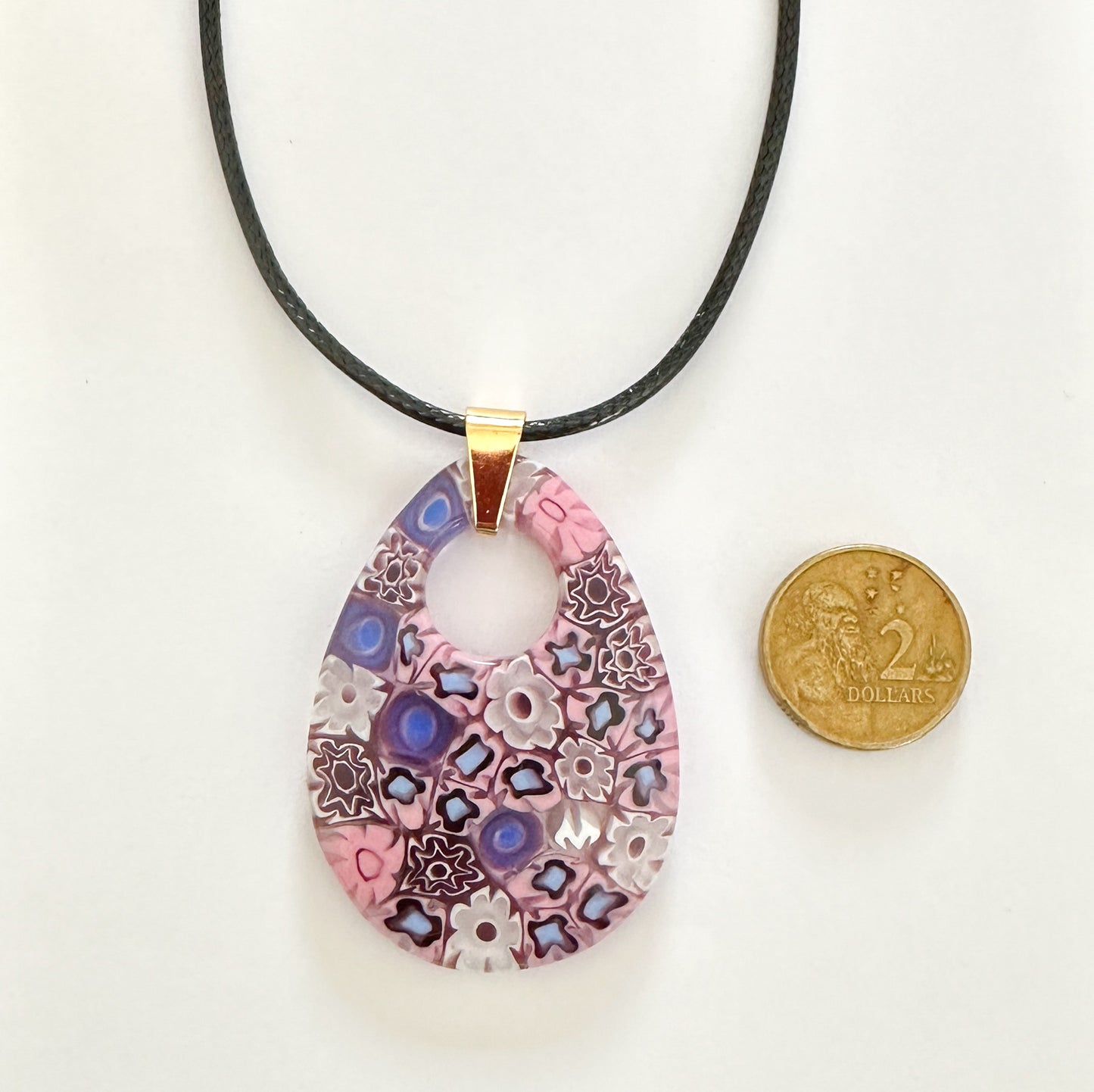 Teardrop Ercole Moretti millefiori pendant