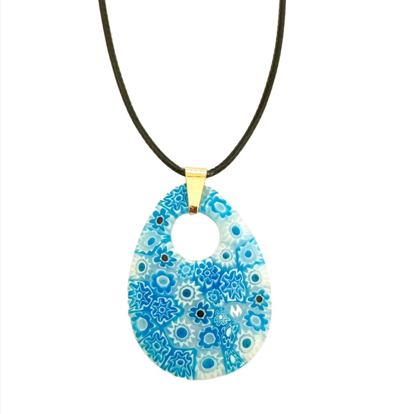 Teardrop Ercole Moretti millefiori pendant