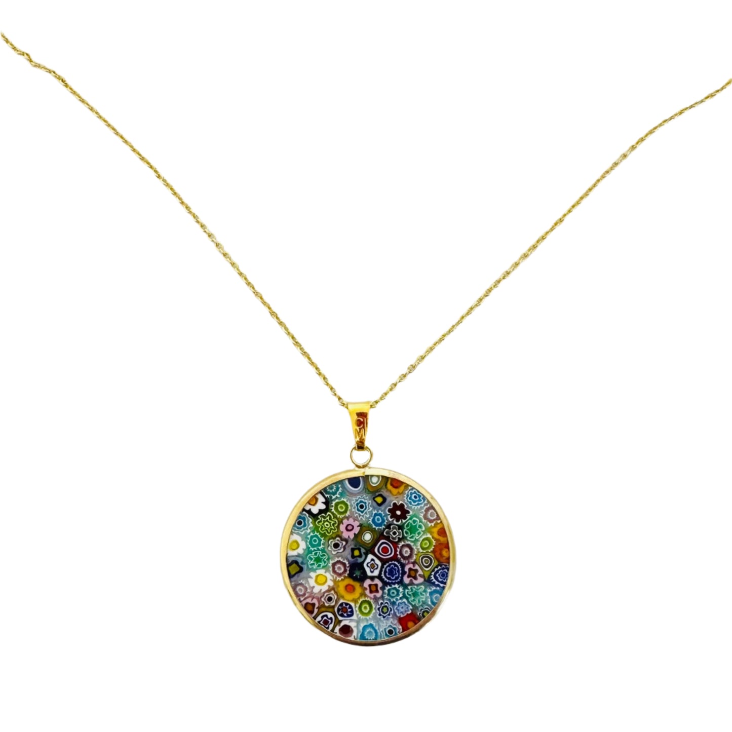 Millefiori gold pendant