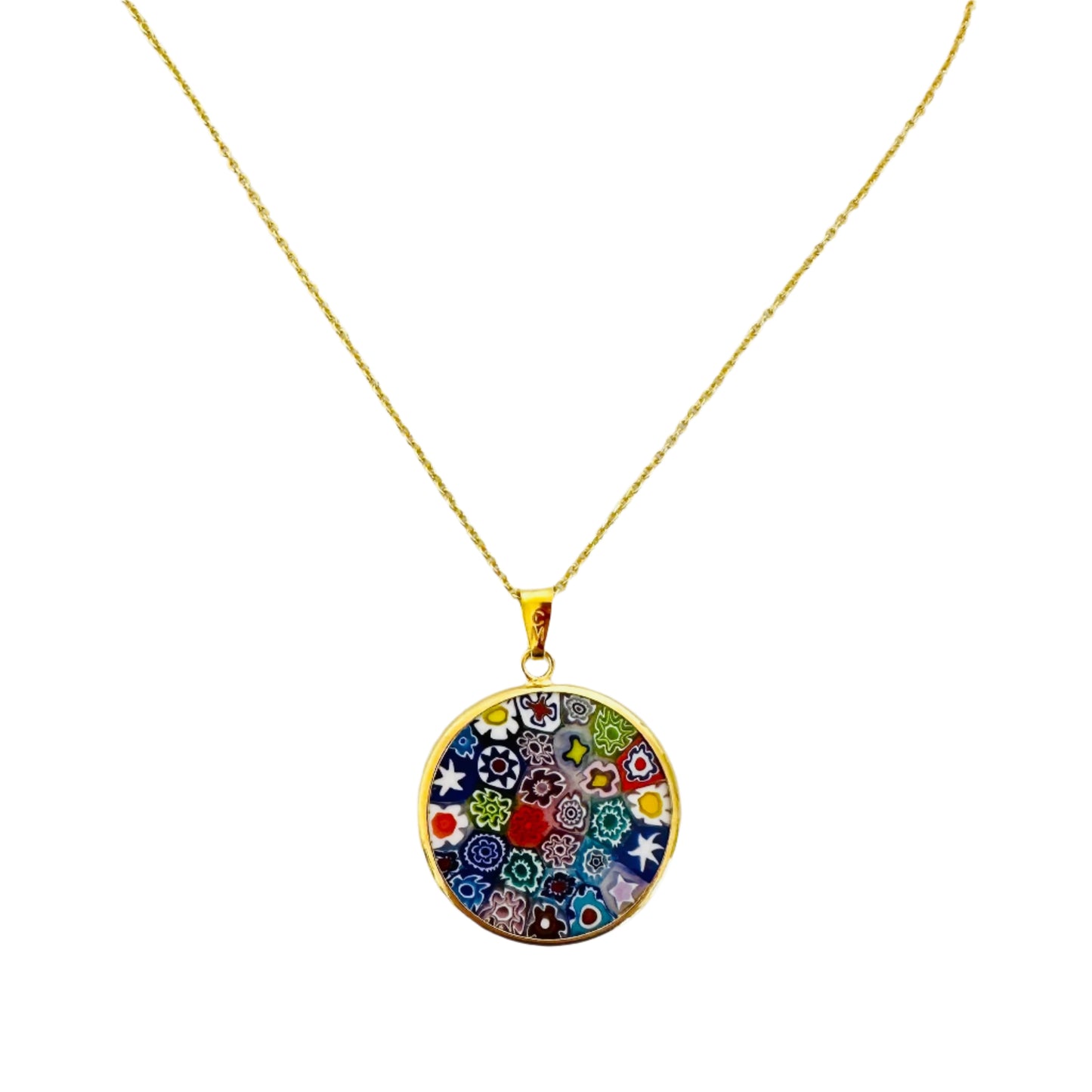 Millefiori gold pendant