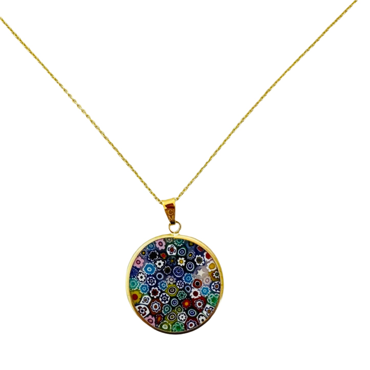 Millefiori gold pendant