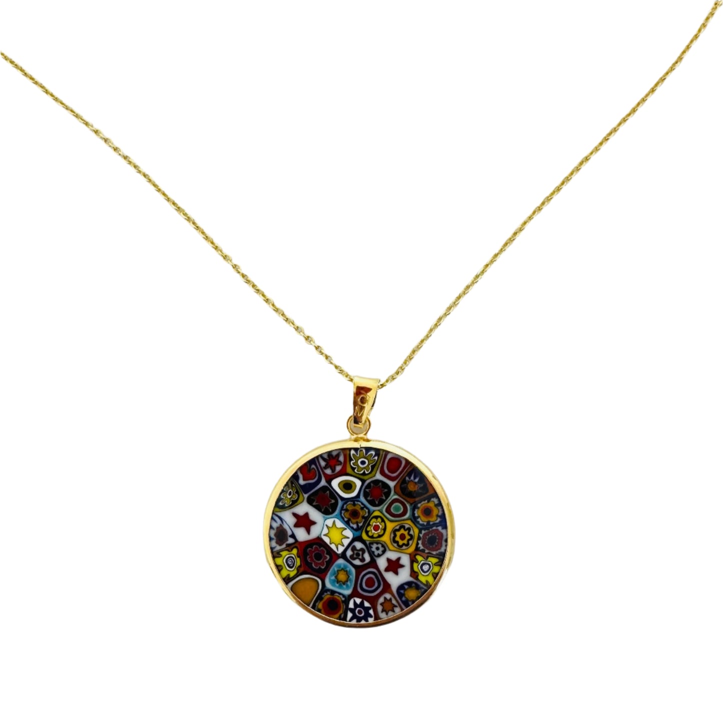 Millefiori gold pendant