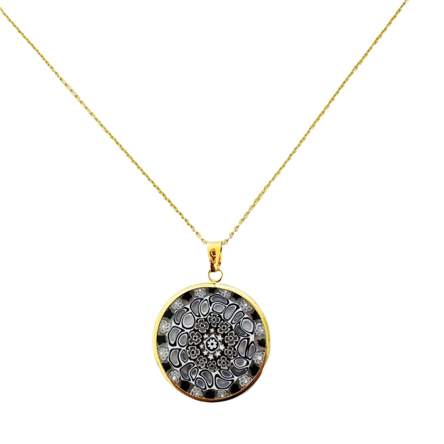 Millefiori gold pendant
