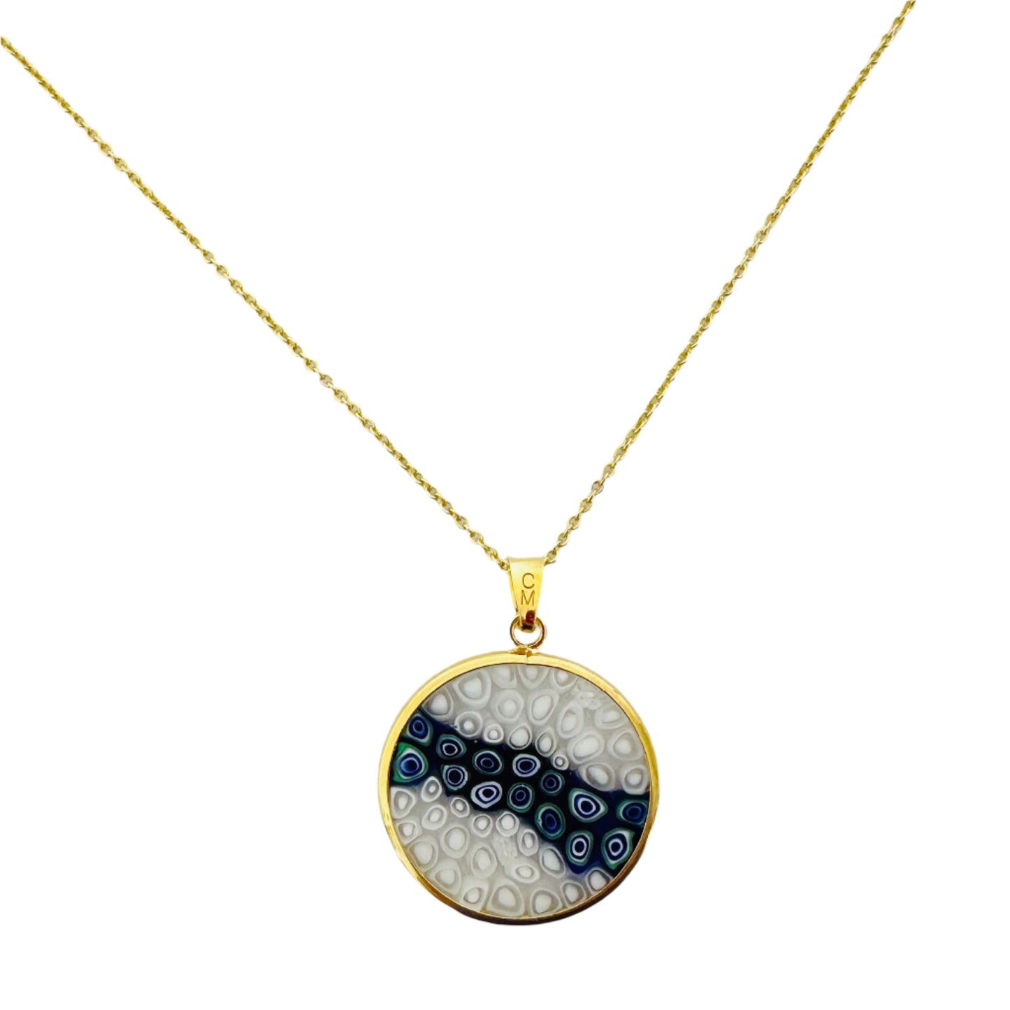 Millefiori gold pendant