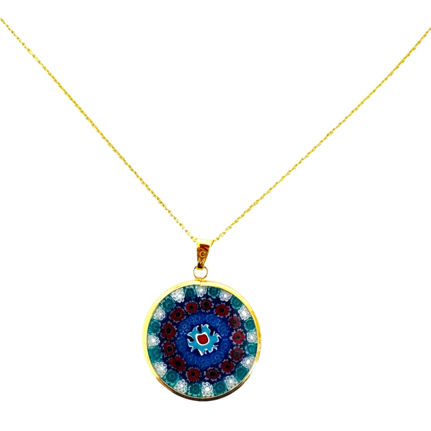Millefiori gold pendant