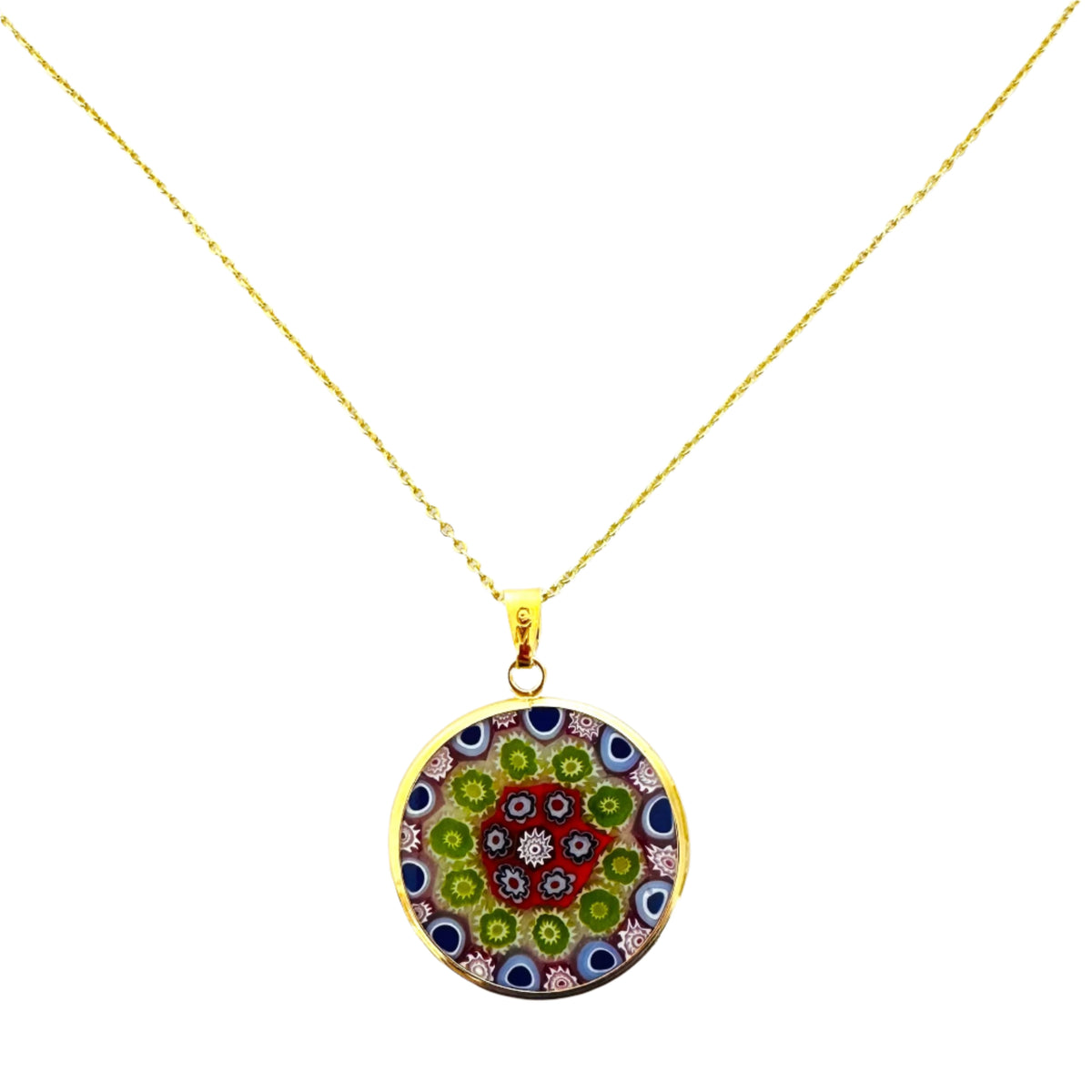 Millefiori gold pendant