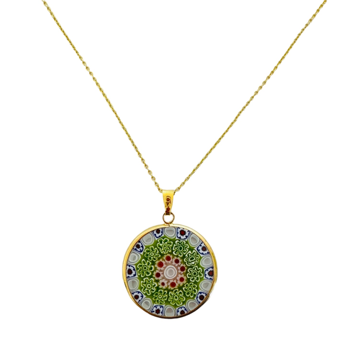 Millefiori gold pendant