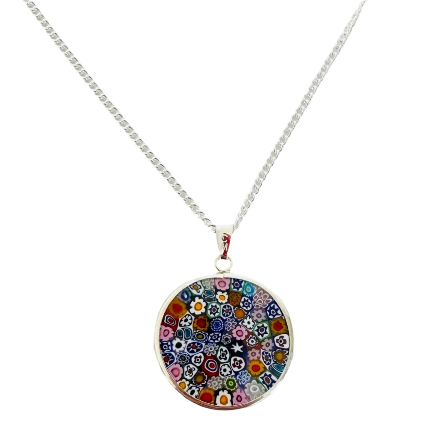 Millefiori silver pendant
