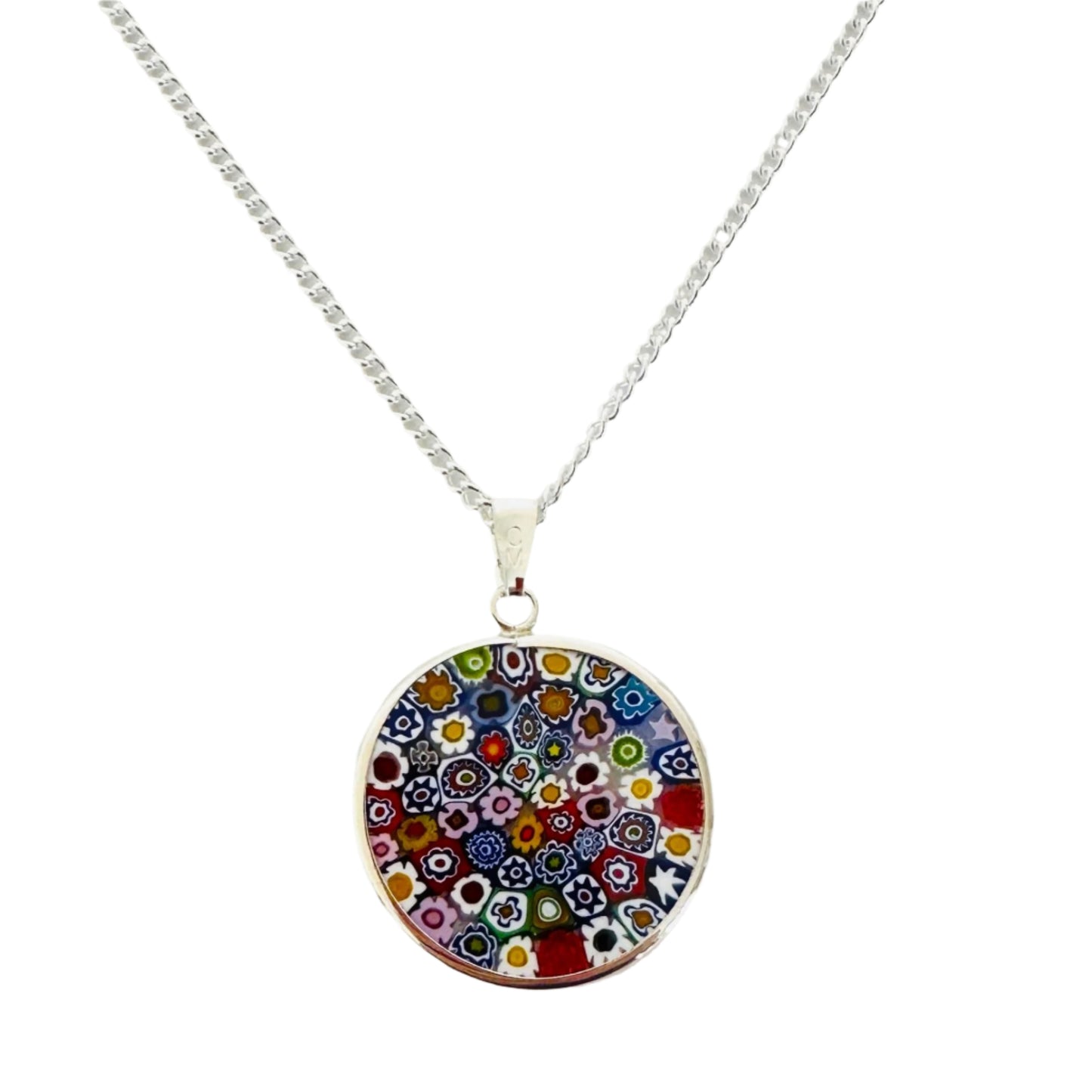 Millefiori silver pendant