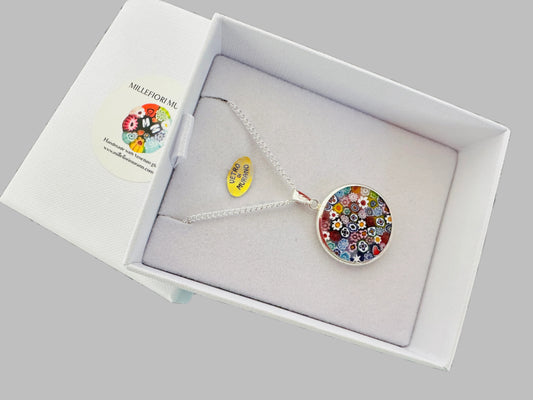 Millefiori silver pendant