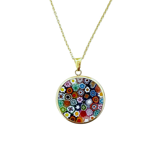 Millefiori gold pendant