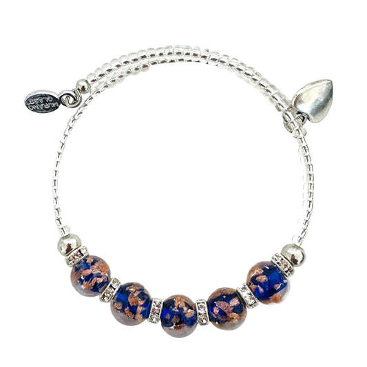 Silver seed bead wire bracelet