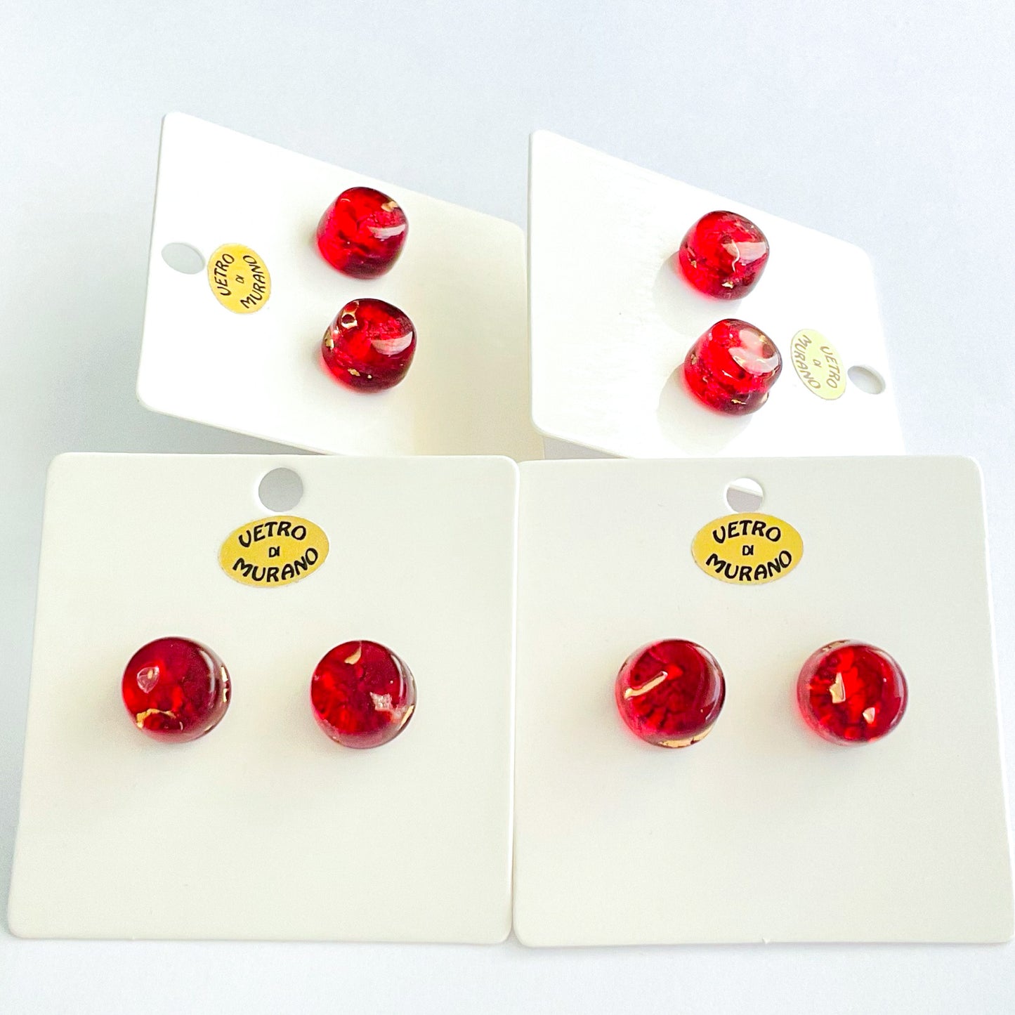 Murano plate glass round studs