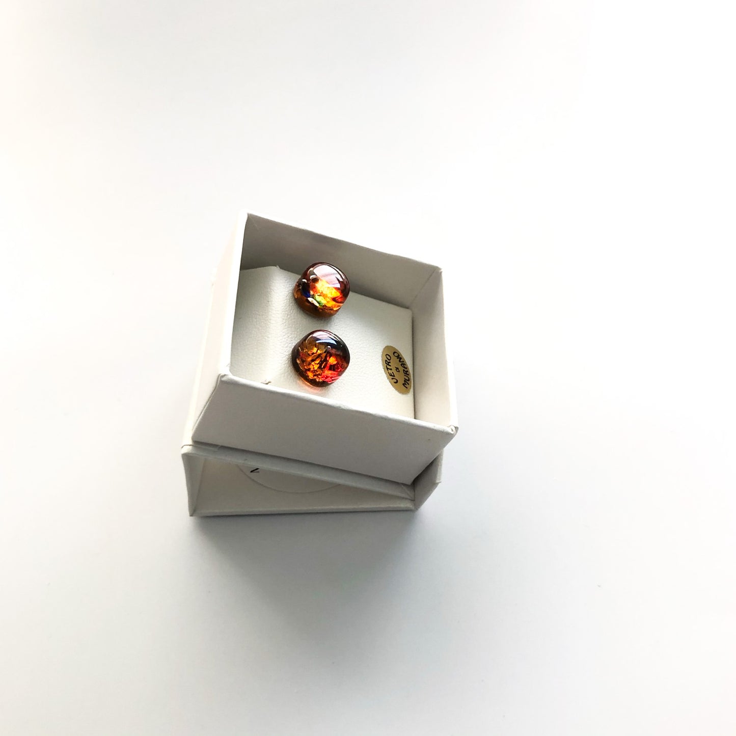 Murano plate glass round studs