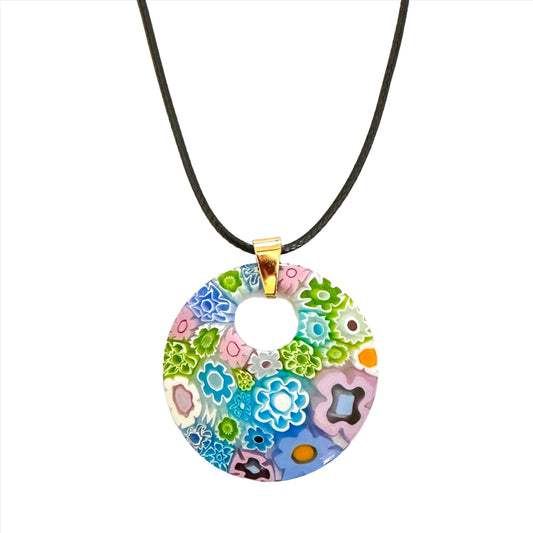 Large round Ercole Moretti millefiori pendant