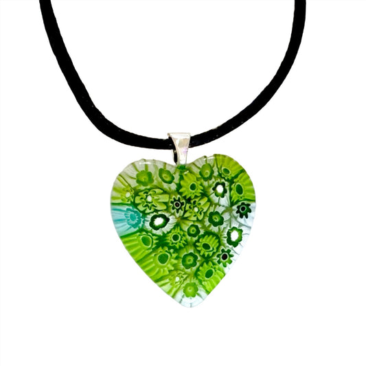 Large millefiori heart pendant Ercole Moretti