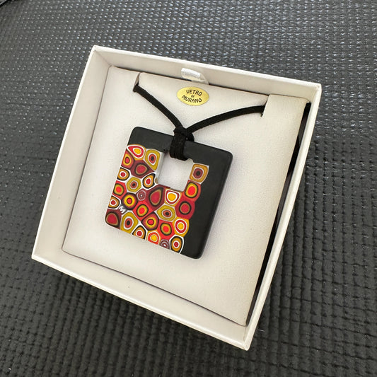 *Clearance* Ercole Moretti square millefiori pendant
