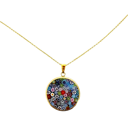 Millefiori gold pendant