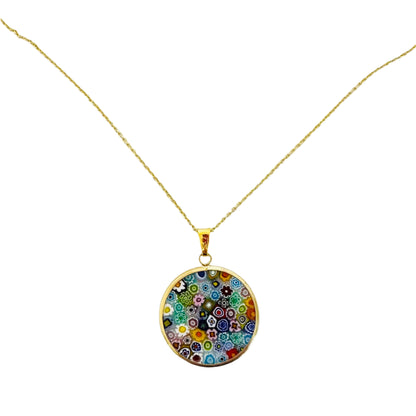 Millefiori gold pendant