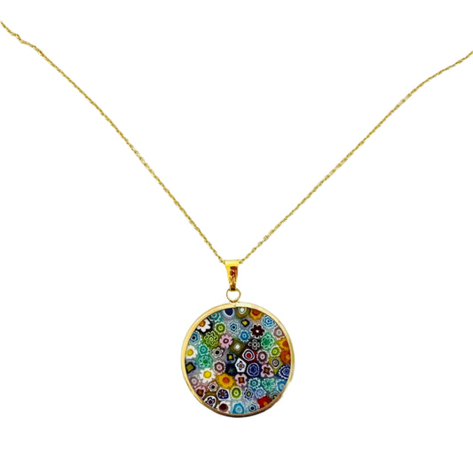 Millefiori gold pendant