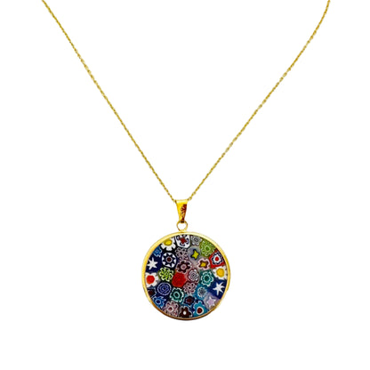Millefiori gold pendant