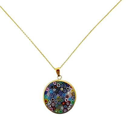 Millefiori gold pendant