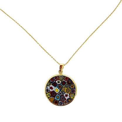 Millefiori gold pendant
