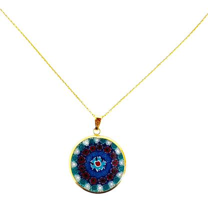 Millefiori gold pendant