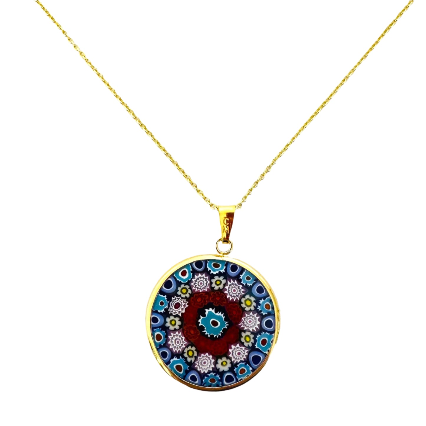 Millefiori gold pendant