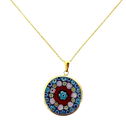 Millefiori gold pendant