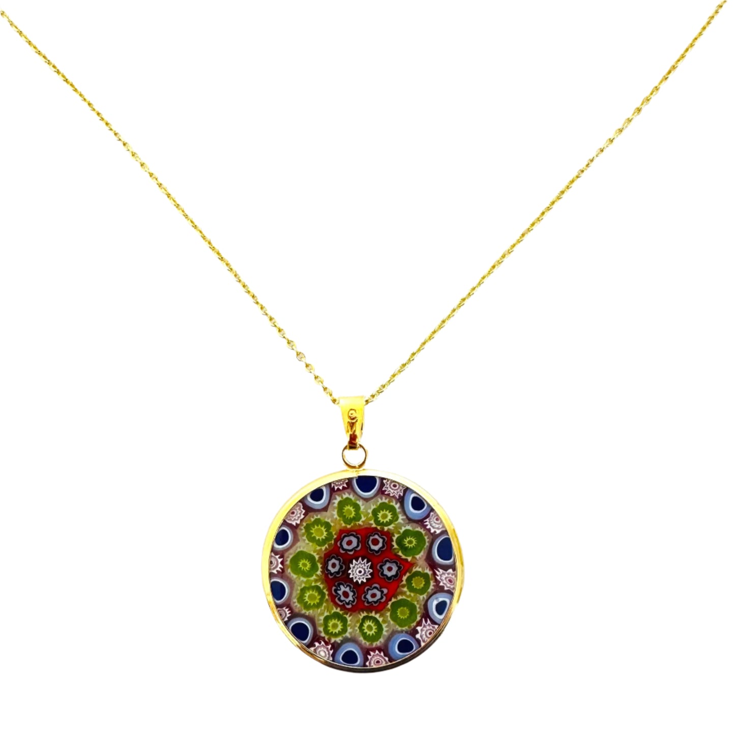 Millefiori gold pendant