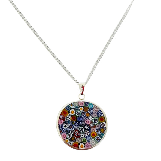 Millefiori silver pendant