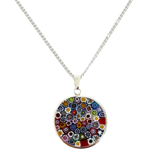 Millefiori silver pendant