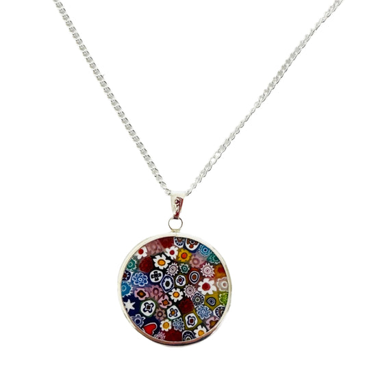 Millefiori silver pendant