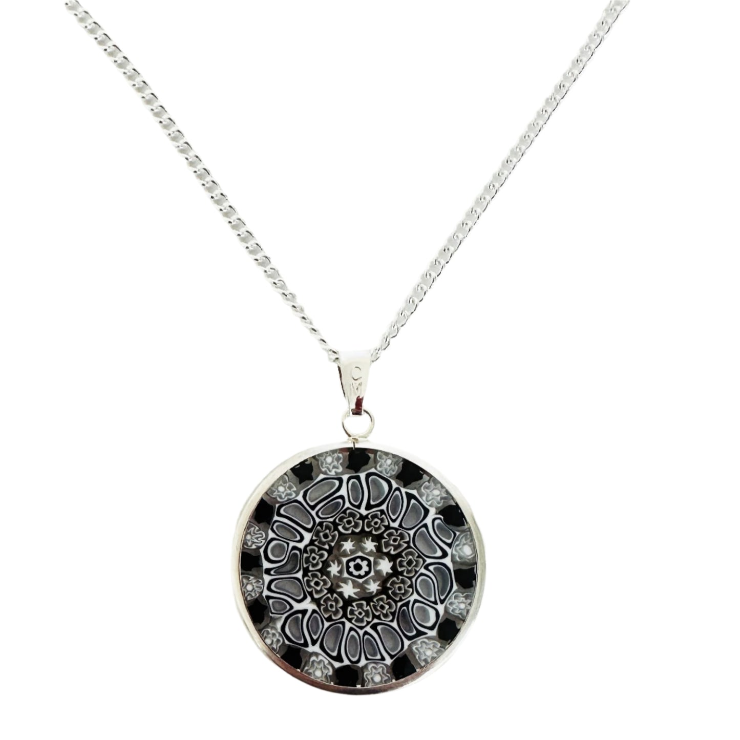 Millefiori silver pendant
