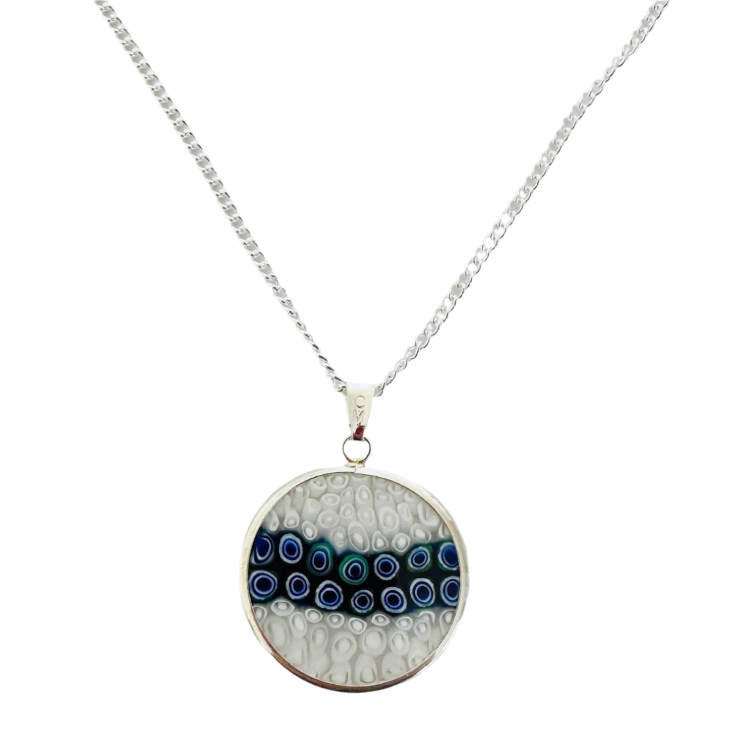 Millefiori silver pendant