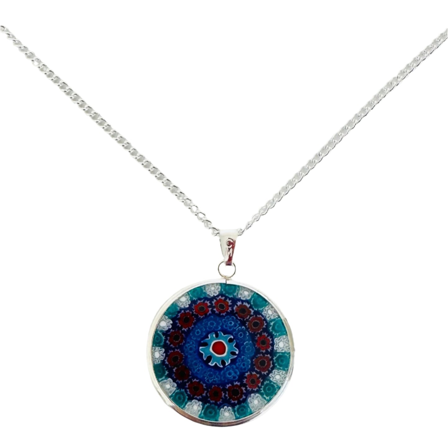 Millefiori silver pendant