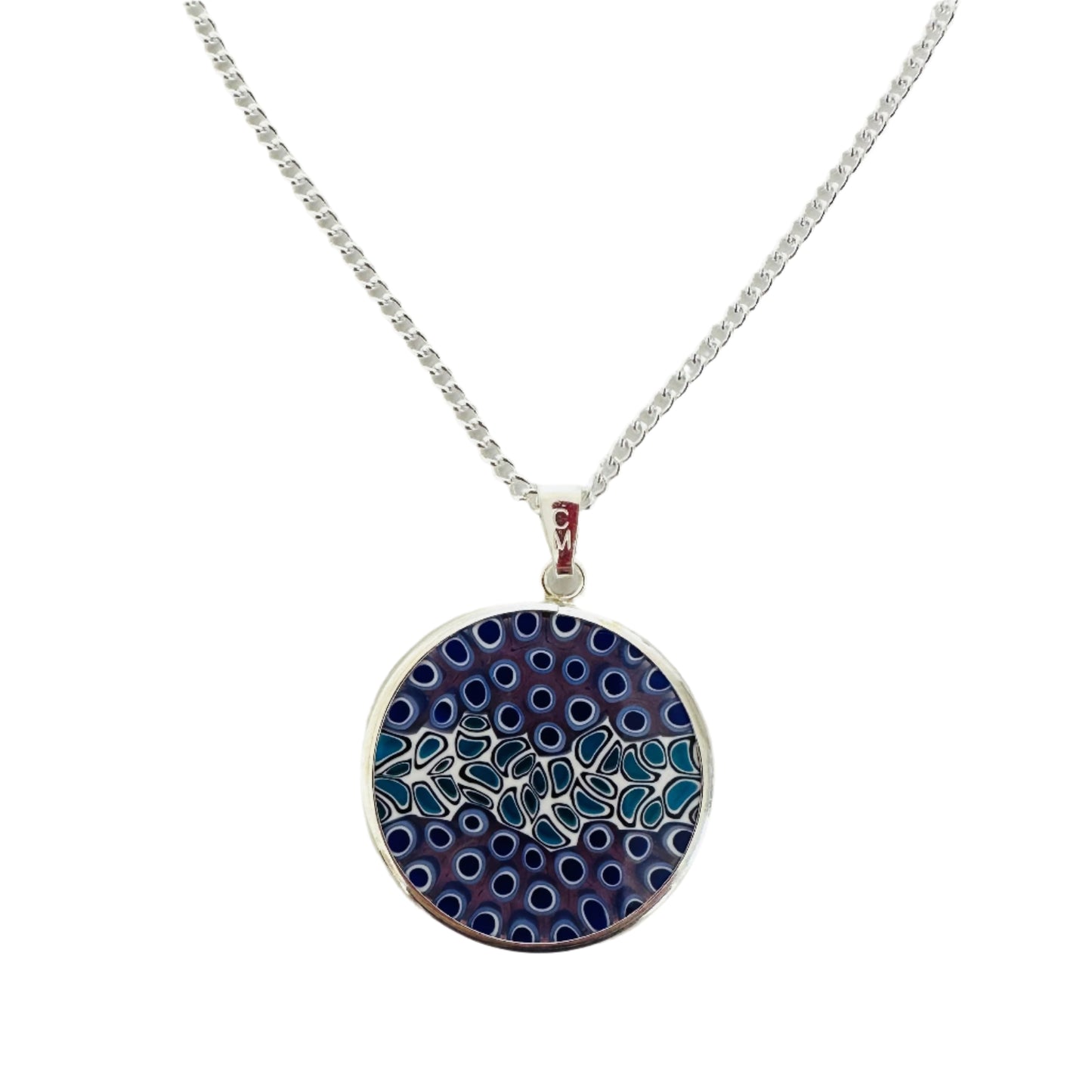 Millefiori silver pendant