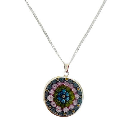 Millefiori silver pendant