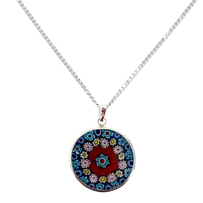 Millefiori silver pendant
