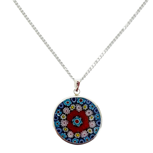 Millefiori silver pendant