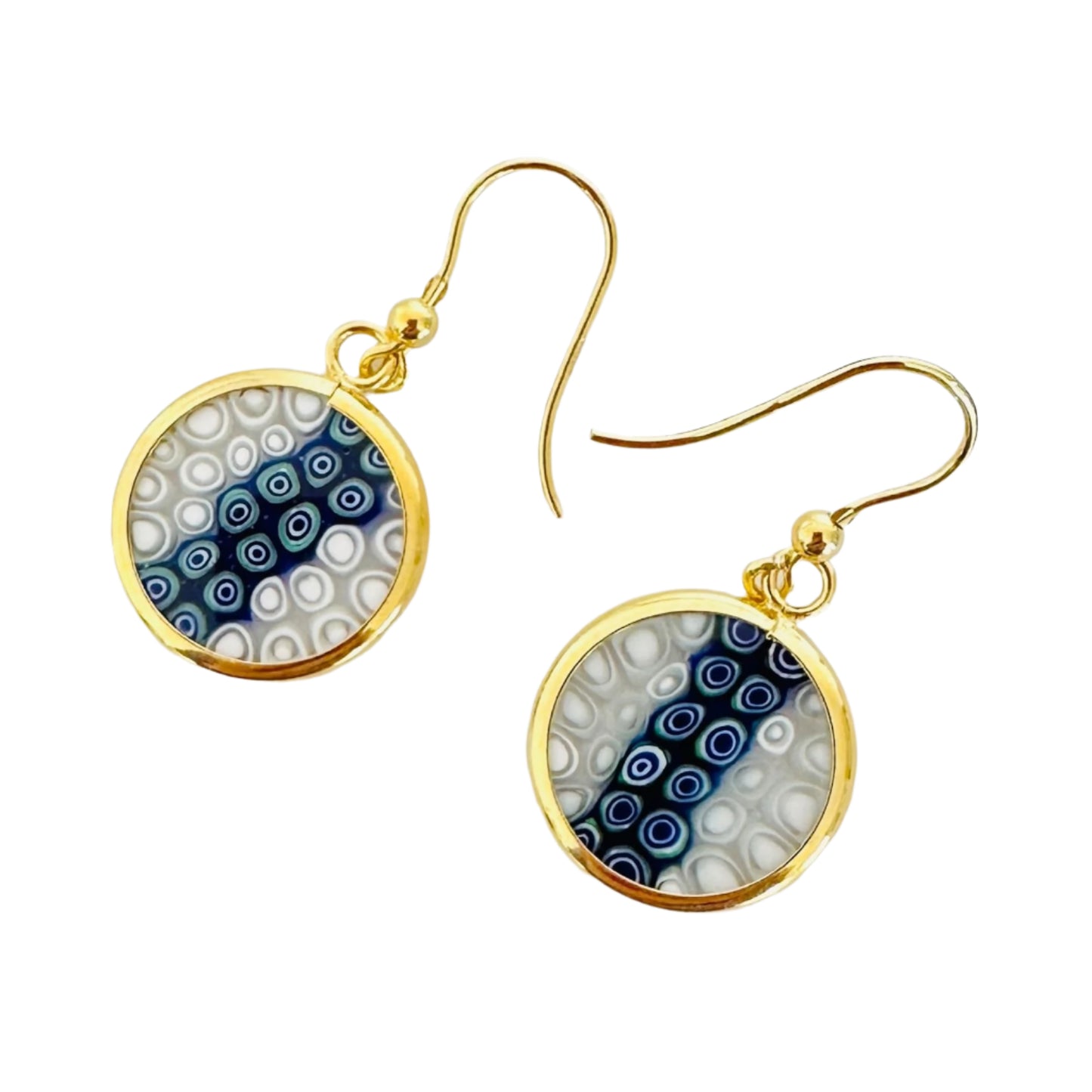 Millefiori gold earrings