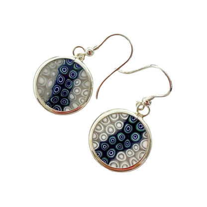 Millefiori silver earrings