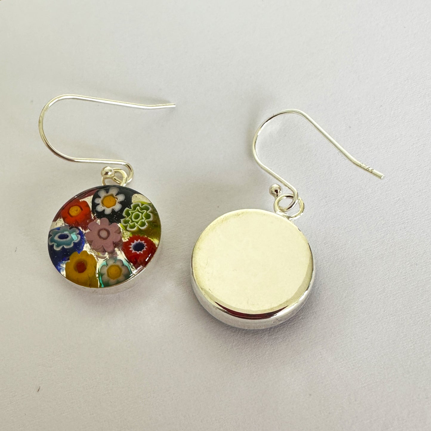 Millefiori Murano mosaic resin earrings