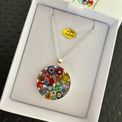 Millefiori Murano mosaic resin pendant