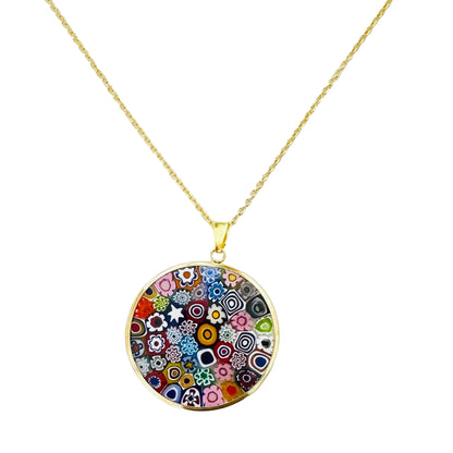Large millefiori gold pendant